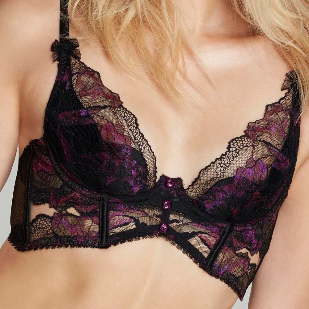 Agent Provocateur Karmen Bra, Black/Purple, Size 32B